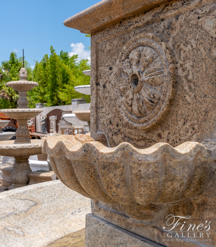 Marble Fountains  - Antique Gold Granite Fountain - MF-1274